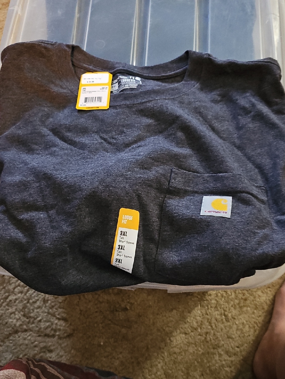 Carhartt Dark Charcoal Pocket Tee with Logo Patch